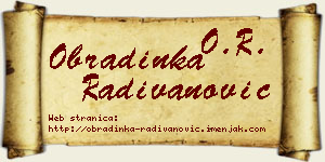 Obradinka Radivanović vizit kartica